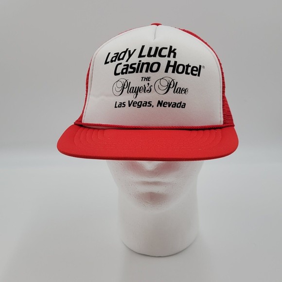 Vintage Lady Luck Casino Hotel The Players Place Foam Mesh Snapback Trucker Hat - Picture 3 of 10